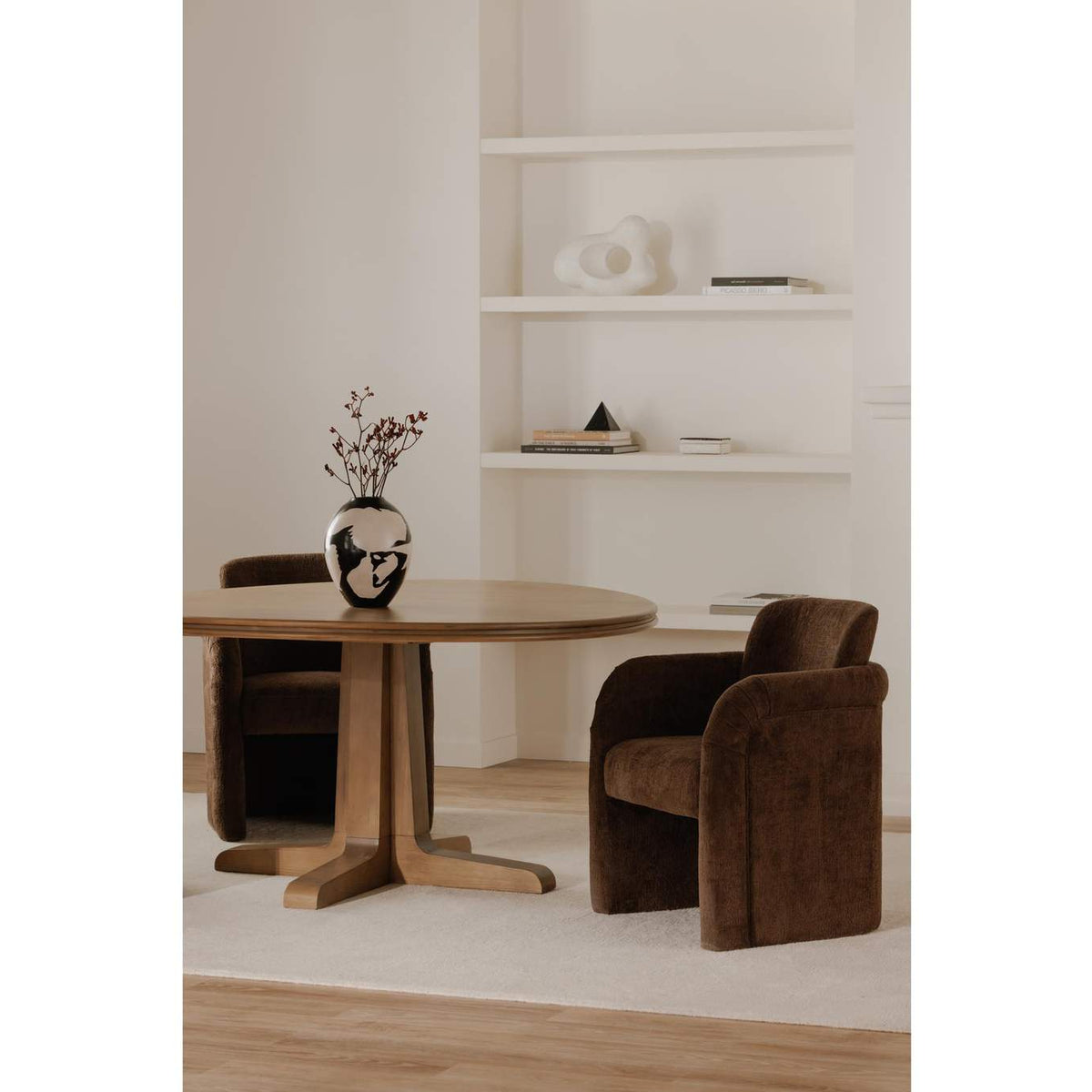 OA-1035-20 Mesto Rolling Dining Chair Dark Brown