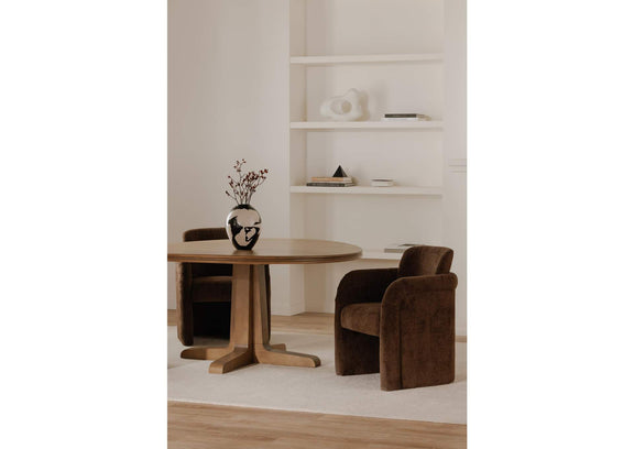OA-1035-20 Mesto Rolling Dining Chair Dark Brown