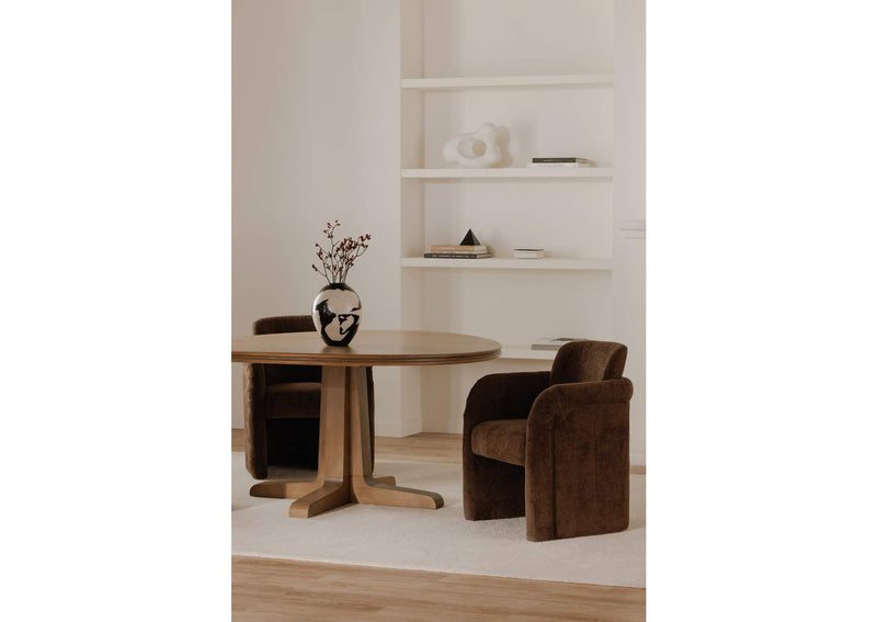 OA-1035-20 Mesto Rolling Dining Chair Dark Brown
