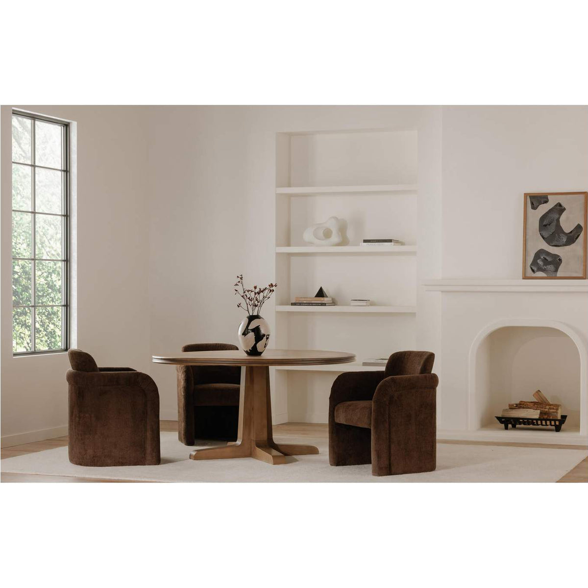 OA-1035-20 Mesto Rolling Dining Chair Dark Brown
