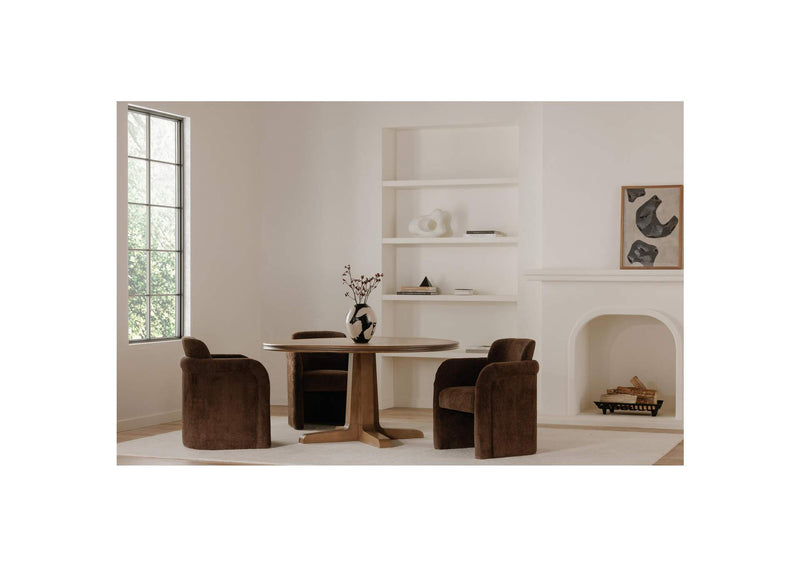 OA-1035-20 Mesto Rolling Dining Chair Dark Brown