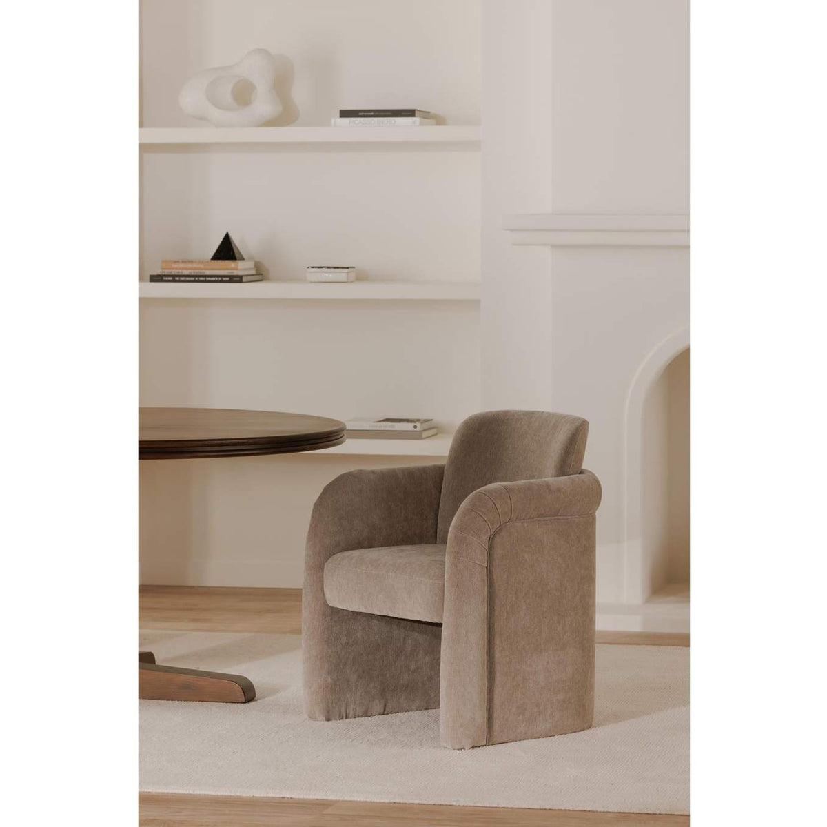 OA-1035-39 Mesto Rolling Dining Chair Taupe