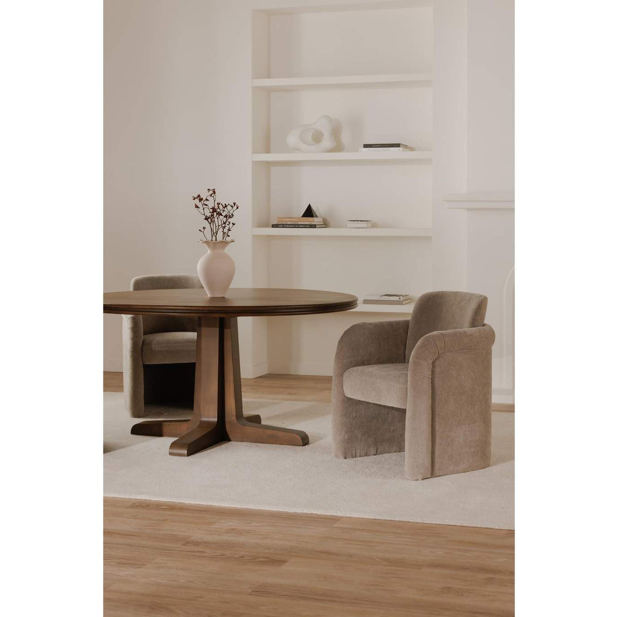 OA-1035-39 Mesto Rolling Dining Chair Taupe