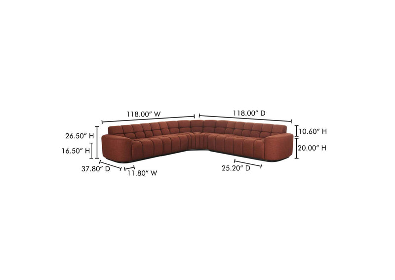 OA-1042-12-0 Roman L - Shaped Sectional Rust