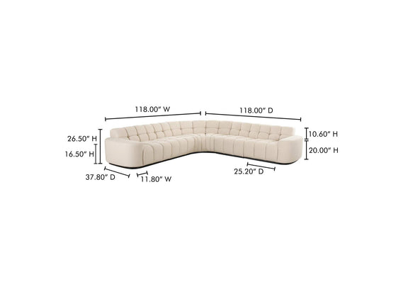 OA-1042-34-0 Roman L - Shaped Sectional Oat