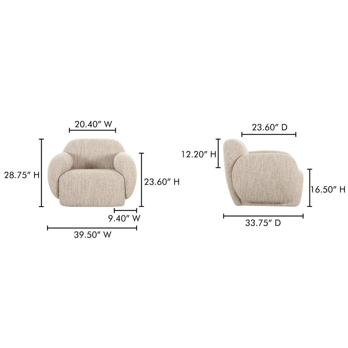 OA-1043-34 Hazel Lounge Chair Off White