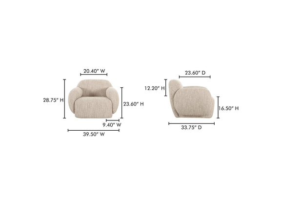 OA-1043-34 Hazel Lounge Chair Off White