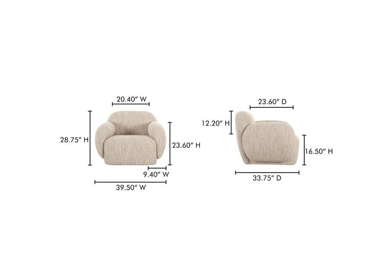 OA-1043-34 Hazel Lounge Chair Off White
