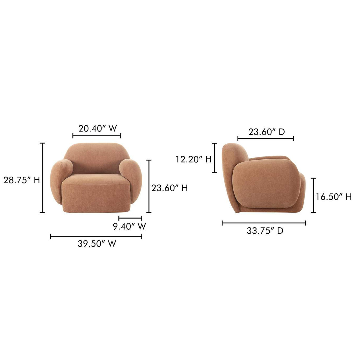 OA-1043-42 Hazel Lounge Chair Copper