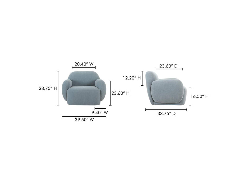 OA-1043-45 Hazel Lounge Chair Light Blue