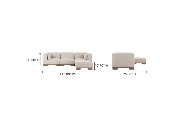 OA-1046-34 June Lounge Modular Sectional Oatmeal