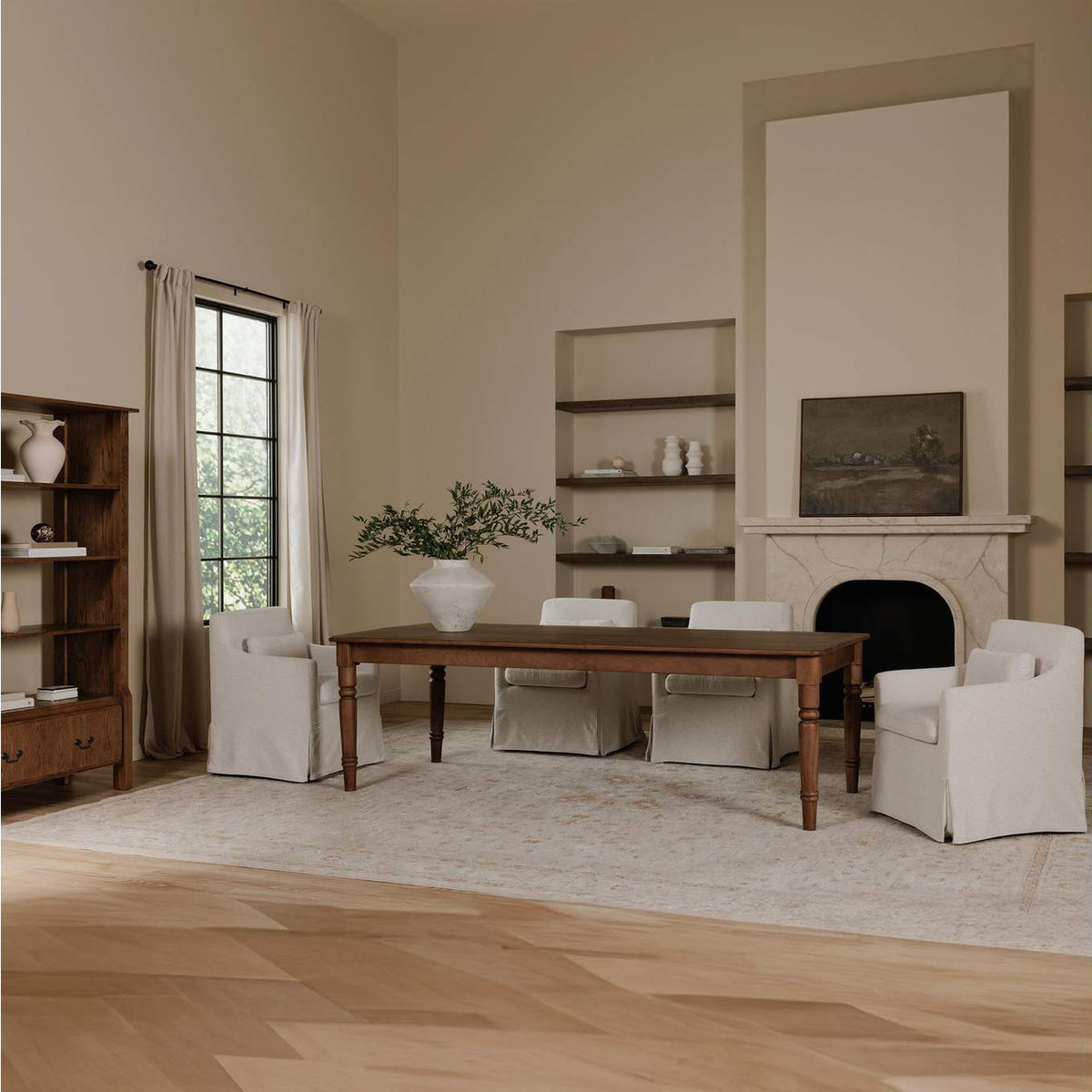 OA-1051-34 Lydia Slipcover Dining Chair Beige