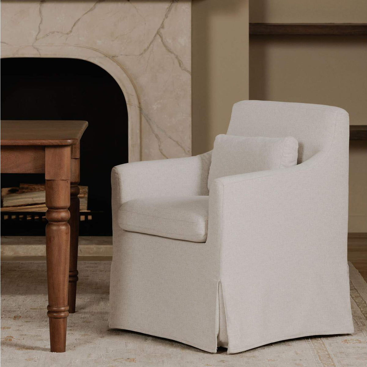 OA-1051-34 Lydia Slipcover Dining Chair Beige