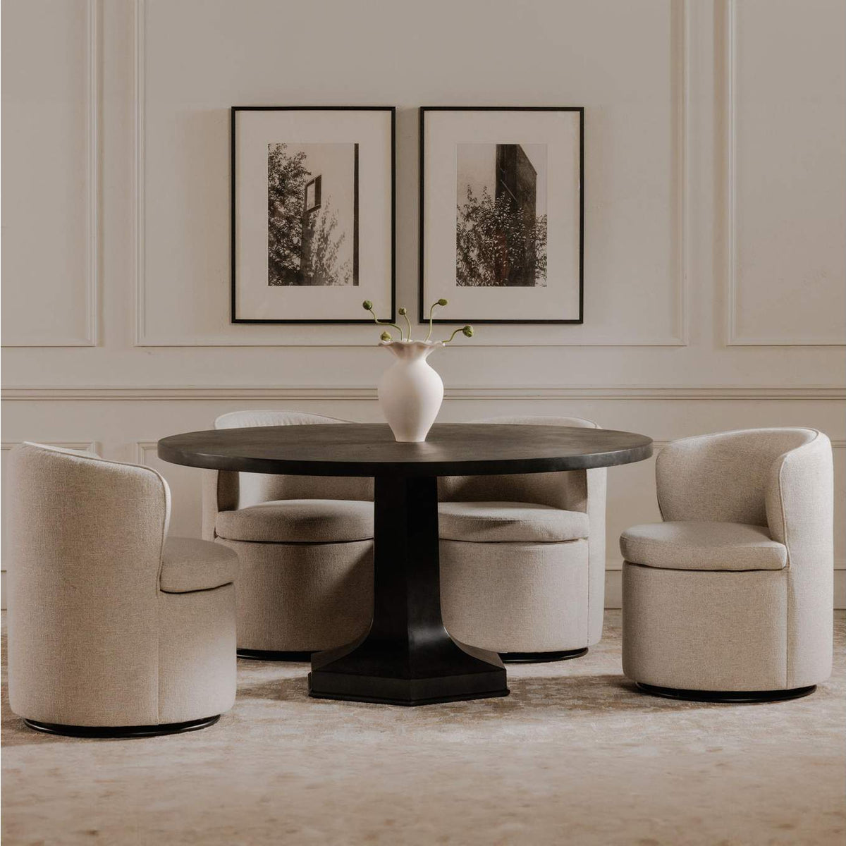 OA-1074-34 Dane Swivel Dining Chair Oatmeal