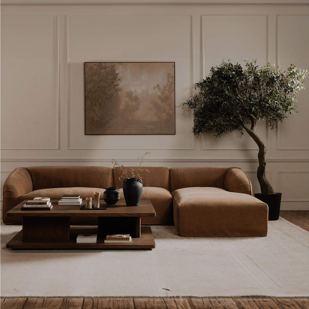 OA-1084-03 Isla Right Arm Facing Chaise Mocha