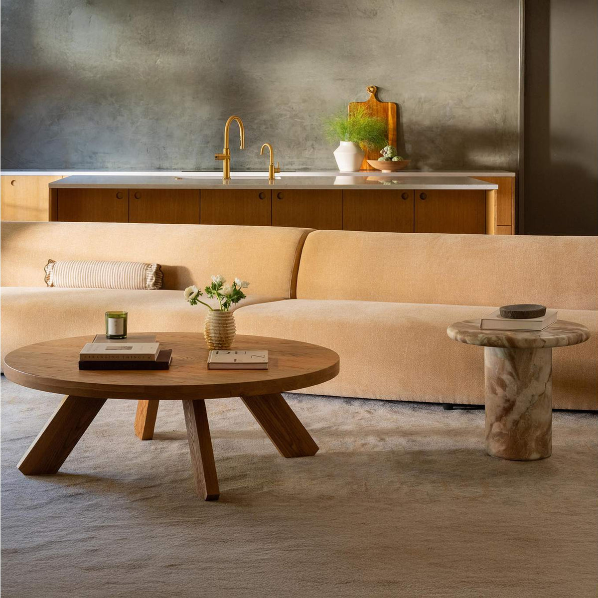 OA-1093-09 Naomi Convex Sofa Golden Yellow