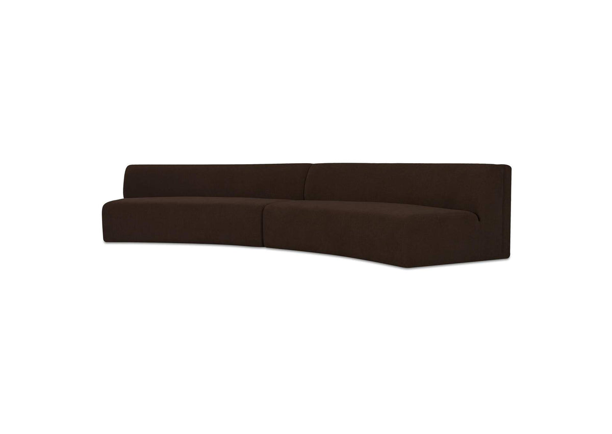 OA-1095-20 Naomi 2 Piece Concave Modular Sectional Dark Brown
