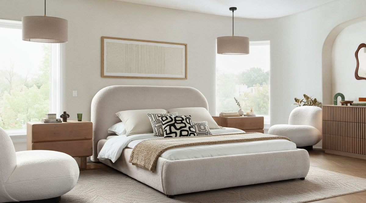 Ocean Bed with Mattress Platform in Birch Performance Fabric