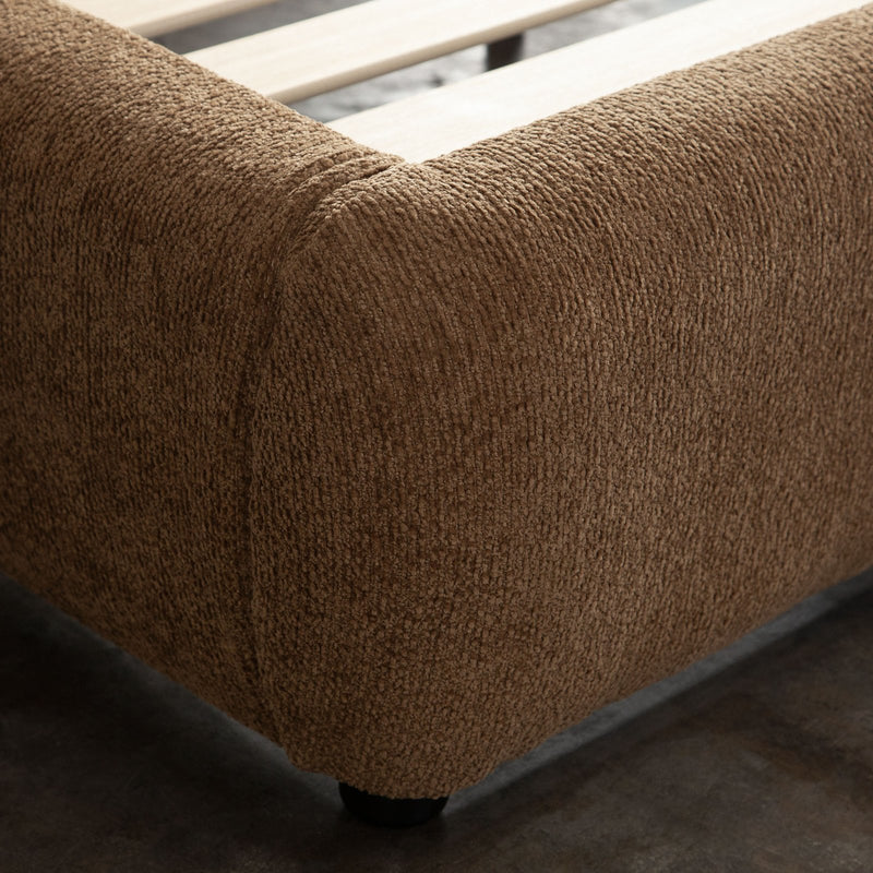 Ocean Bed with Mattress Platform in Dune Medal Bronze Performance Fabric