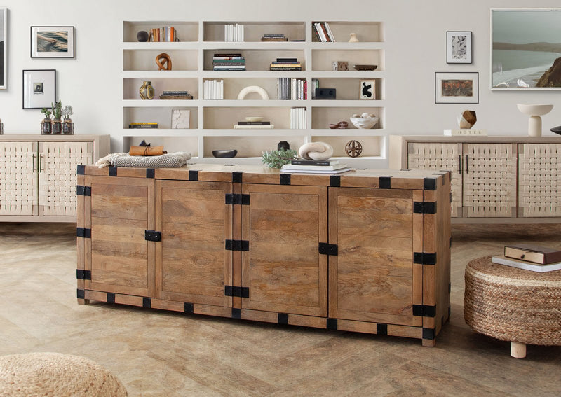 Oxford Solid Mango Wood 4-Door Sideboard