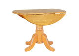 DLU-TPD4242-LO Sunset Trading Round Drop Leaf Dining Table | Light Oak Finish