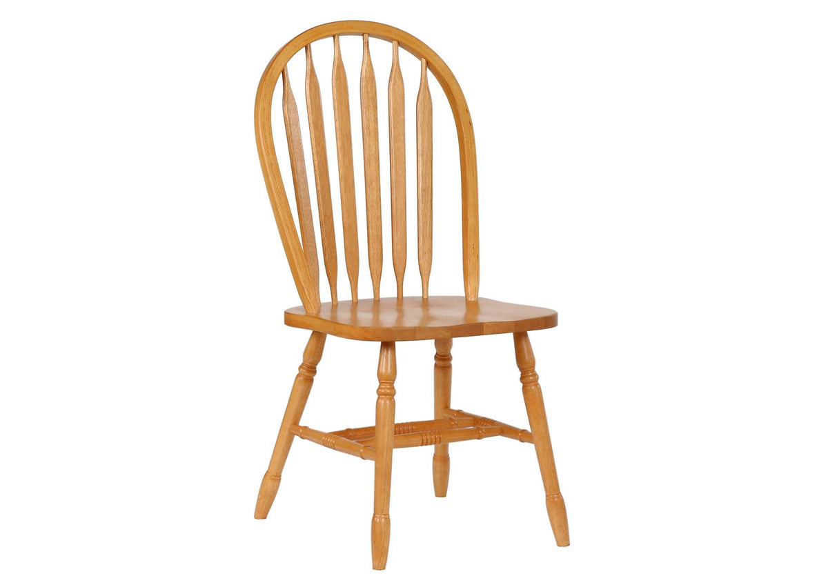 PK-TLB3660-820-LO5P Sunset Trading Selections 5 PC 48"-60" Rectangular Extendable Dining Set | Windsor Arrowback Chairs | Expandable Self-Storing Butterfly Leaf Table | Light Oak Wood | Seats 4, 6
