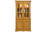 DLU-19-BH-LO Sunset Trading Keepsake Buffet and Lighted Hutch | Light Oak