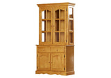 DLU-19-BH-LO Sunset Trading Keepsake Buffet and Lighted Hutch | Light Oak