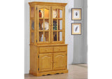 DLU-19-BH-LO Sunset Trading Keepsake Buffet and Lighted Hutch | Light Oak