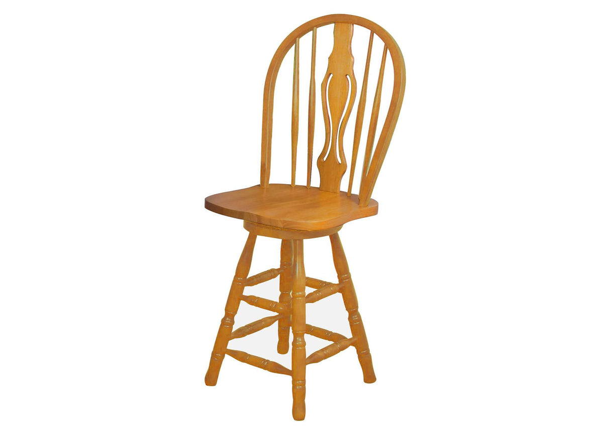DLU-B124-24-LO Sunset Trading 24" Keyhole Barstool | Light Oak Finish