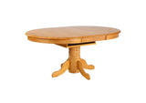 DLU-TBX4266-LO Sunset Trading Pedestal Butterfly Leaf Dining Table | Light Oak