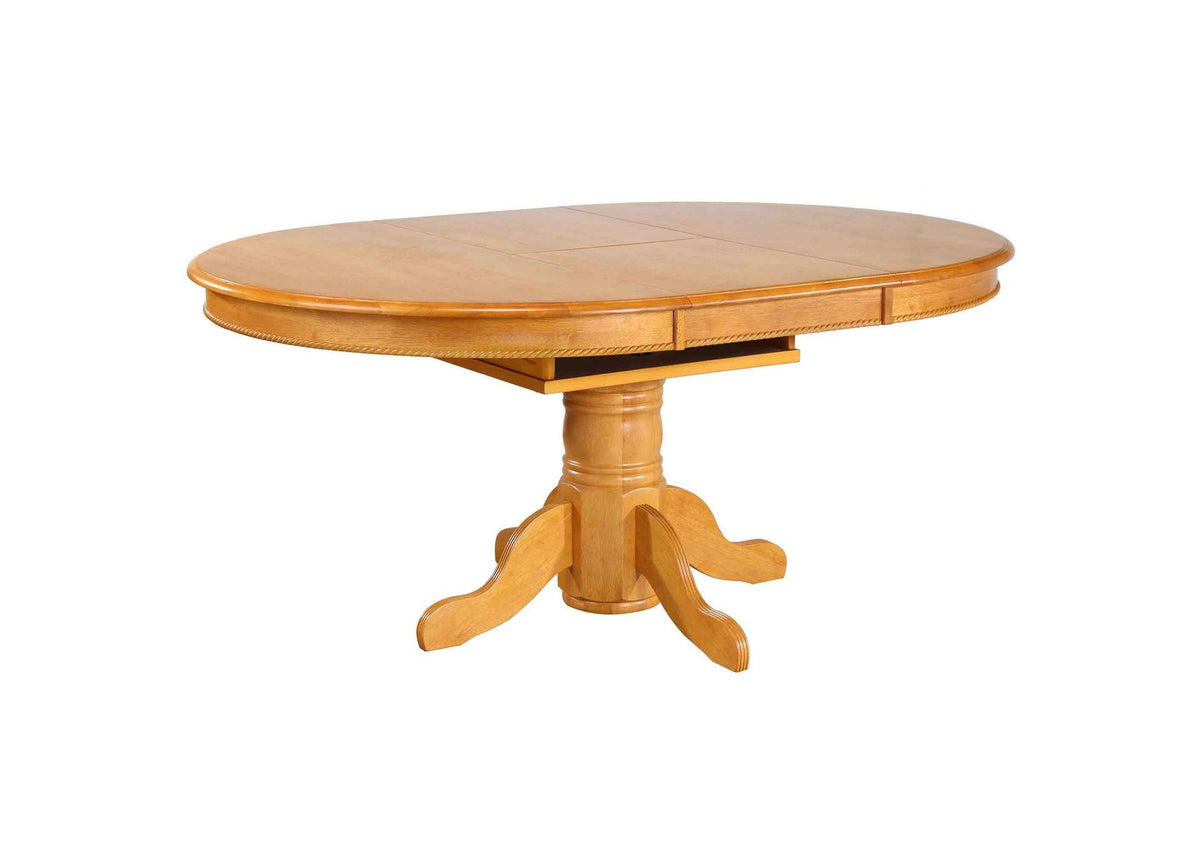 DLU-TBX4866-LO Sunset Trading Butterfly Top Pedestal Dining Table | Light Oak