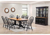 DLU-22-BH-BCH Sunset Trading Treasure Buffet and Lighted Hutch | Antique Black and Cherry