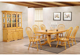 DLU-22-BH-LO Sunset Trading Treasure Buffet and Lighted Hutch | Light Oak