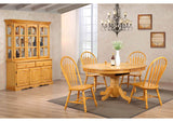 DLU-22-BH-LO Sunset Trading Treasure Buffet and Lighted Hutch | Light Oak