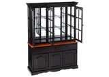 DLU-22-BH-BCH Sunset Trading Treasure Buffet and Lighted Hutch | Antique Black and Cherry