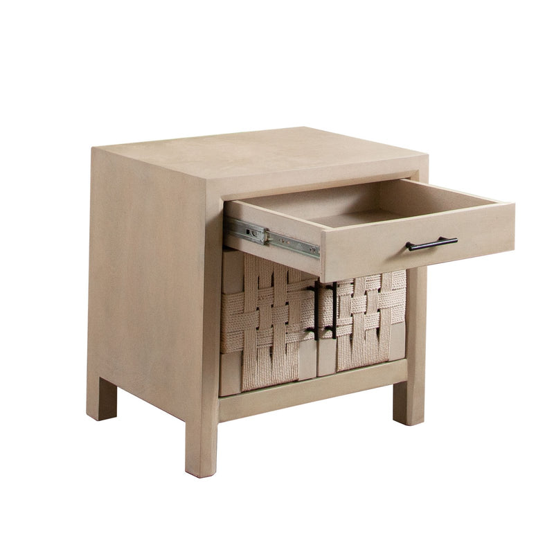 Palm Solid Mango Wood 2-Door, 1-Drawer End Table