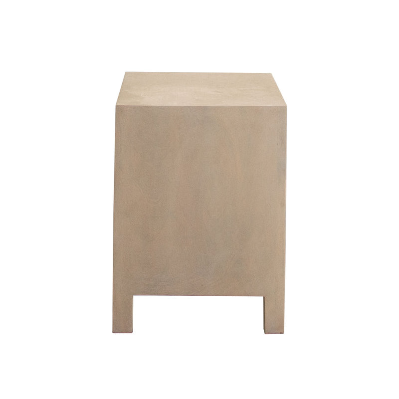 Palm Solid Mango Wood 2-Door, 1-Drawer End Table