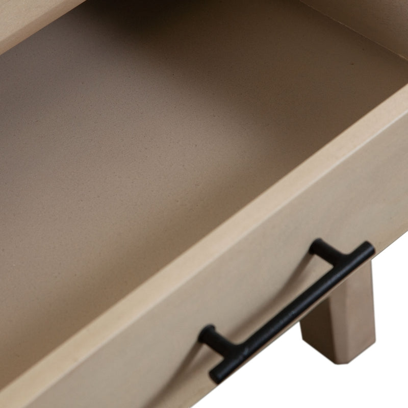 Palm Solid Mango Wood 2-Door, 1-Drawer End Table