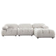 Paloma 4PC Modular 111 Inch Reversible Chaise Sectional in Light Cream Velvet