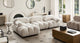 Paloma 4PC Modular 111 Inch Reversible Chaise Sectional in Light Cream Velvet