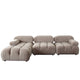 Paloma 4PC Modular 111 Inch Reversible Chaise Sectional in Mink Tan Velvet
