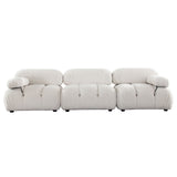 Paloma 3PC Modular 111 Inch Sofa in Light Cream Velvet