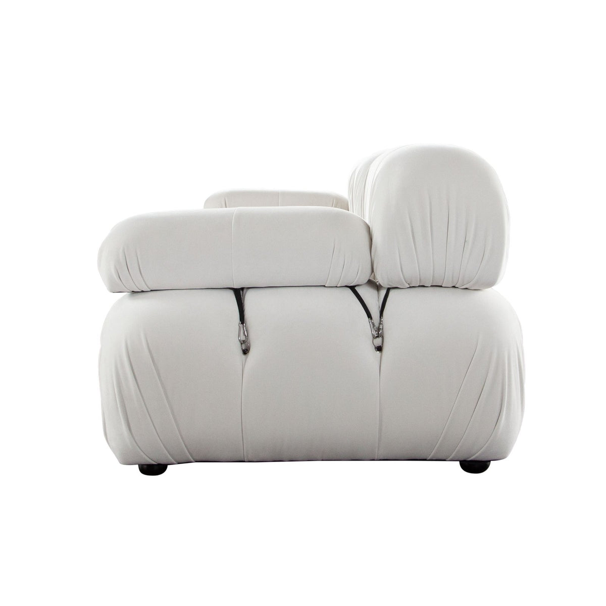 Paloma 3PC Modular 111 Inch Sofa in Light Cream Velvet