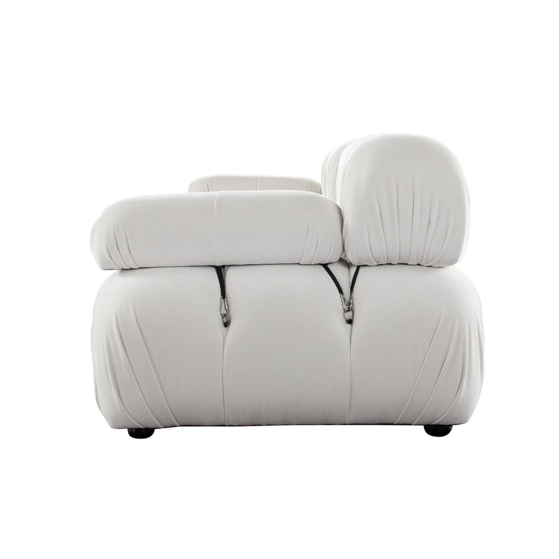 Paloma 3PC Modular 111 Inch Sofa in Light Cream Velvet