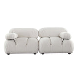 Paloma 2PC Modular 74 Inch Sofa in Light Cream Velvet