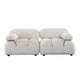 Paloma 2PC Modular 74 Inch Sofa in Light Cream Velvet