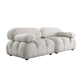 Paloma 2PC Modular 74 Inch Sofa in Light Cream Velvet