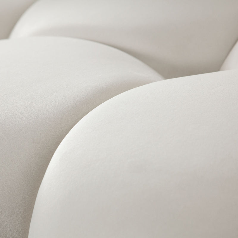 Paloma 2PC Modular 74 Inch Sofa in Light Cream Velvet