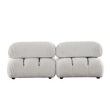 Paloma 2PC Modular 74 Inch Sofa in Light Cream Velvet
